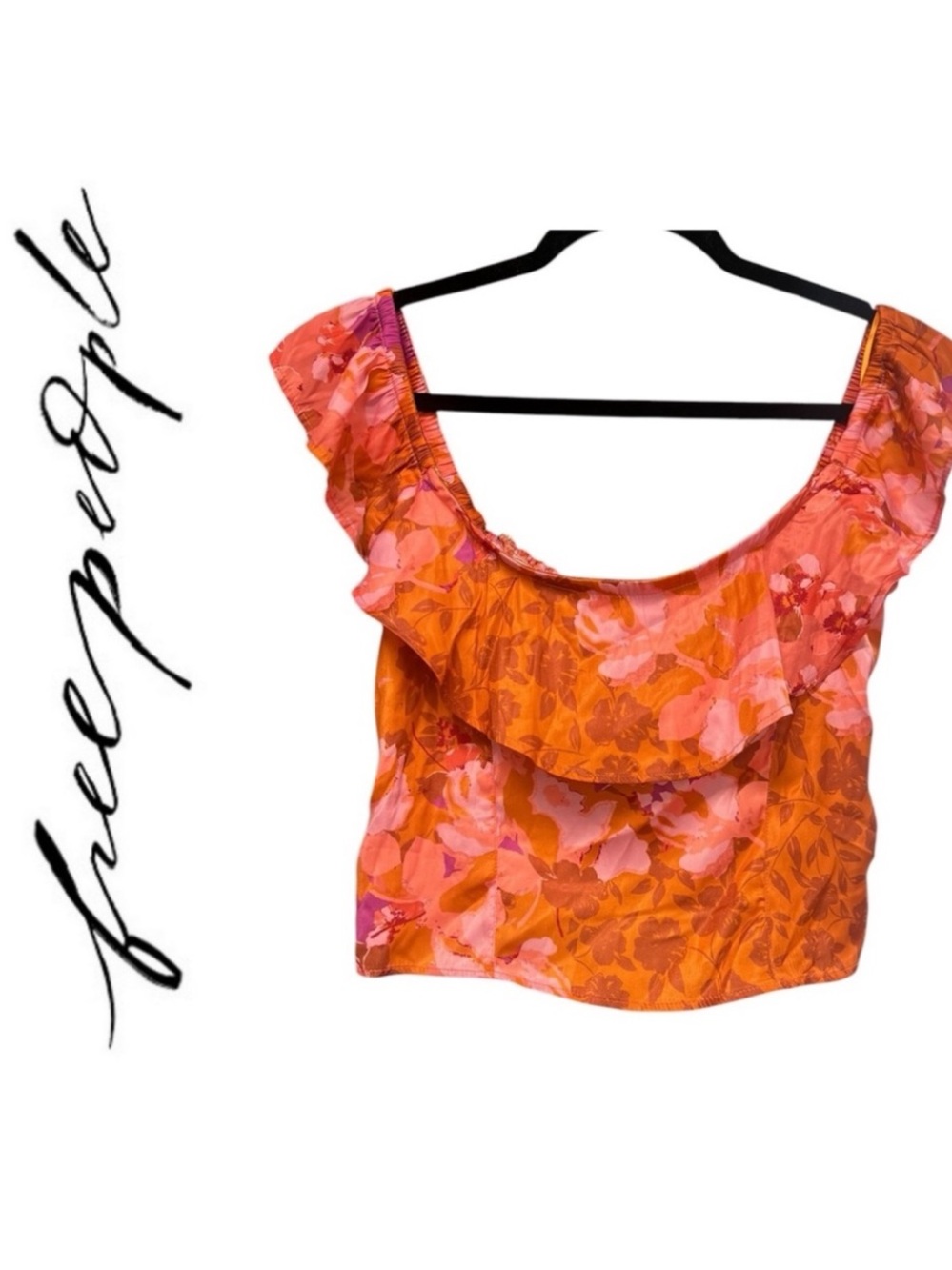 NEW FREE PEOPLE floral off the shoulder top Sz M